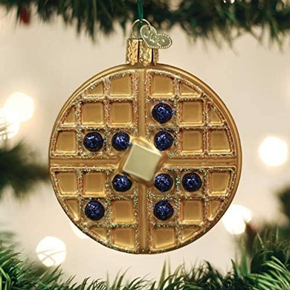 Old World Christmas Blown Glass Waffle With Blueberries Ornament - Picture 2 of 4